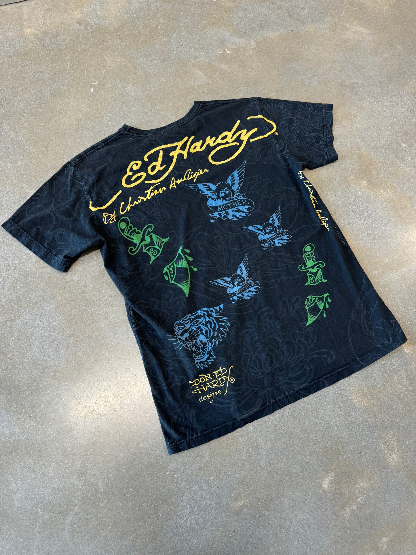 Vintage 2000s Ed Hardy Tattoo All Over Print [L]