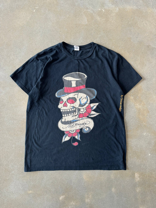 Vintage 2000s Ed Hardy by Christian Audigier Skull Tattoo T-Shirt [L]