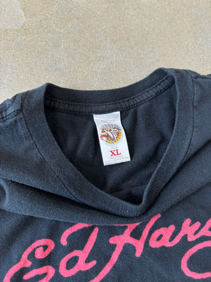 Vintage 2000s Ed Hardy by Christian Audigier Bedazzled NYC Eagle Snake Skull T-Shirt [XL]