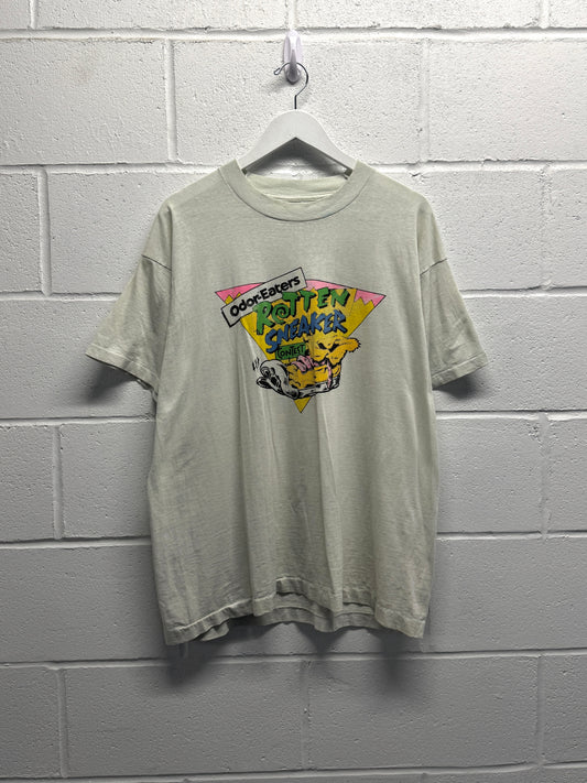 1990s Faded Rotten Sneaker T-Shirt [XL]