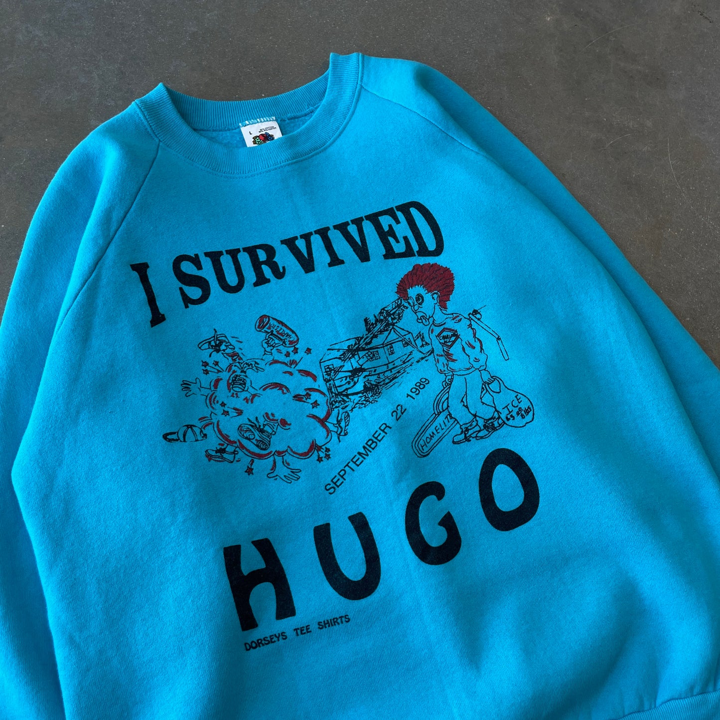 1989 "I Survived Hurricane Hugo" Crewneck [L]