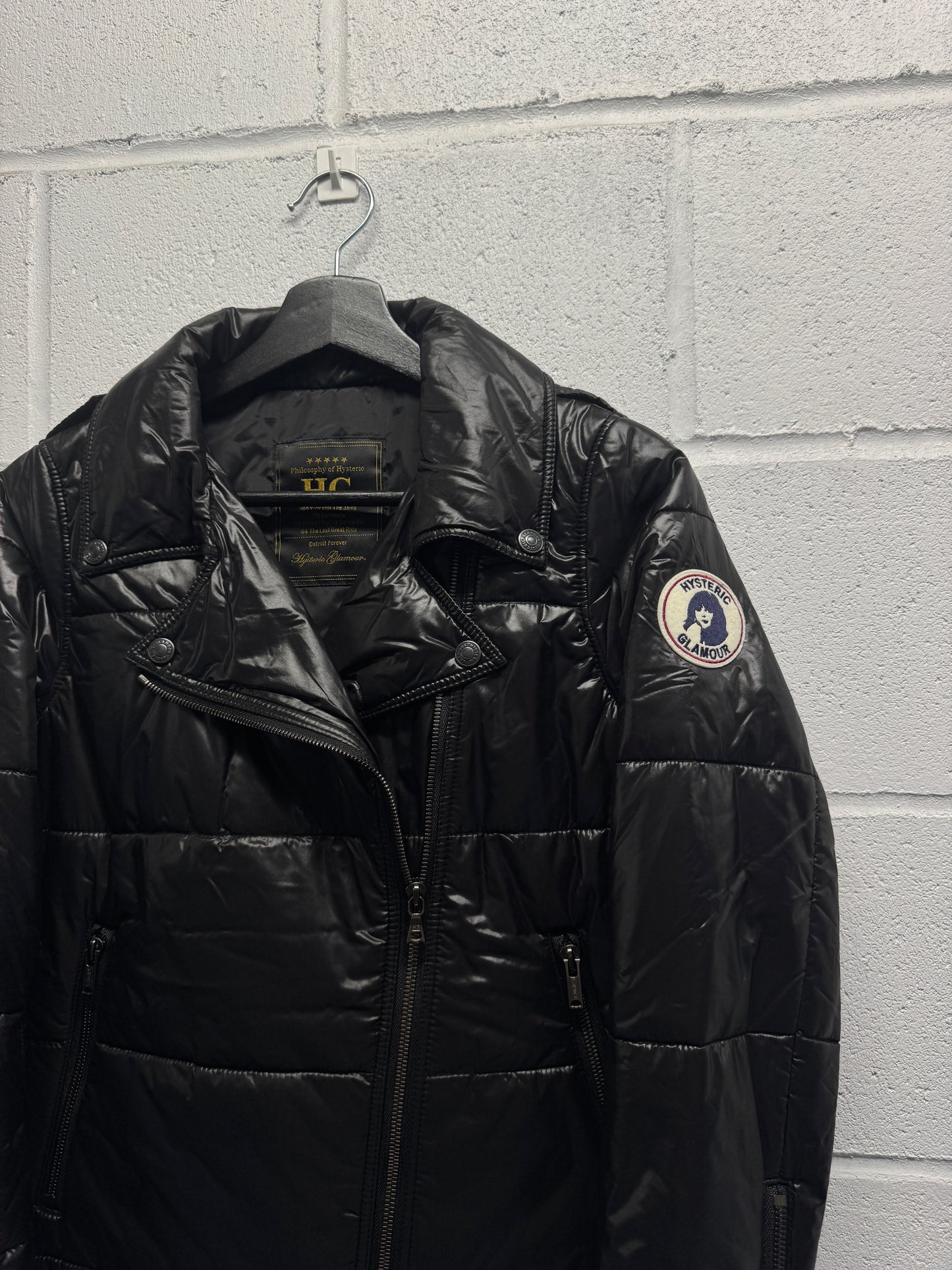 1990s Hysteric Glamour Puffer Moto Jacket [M]