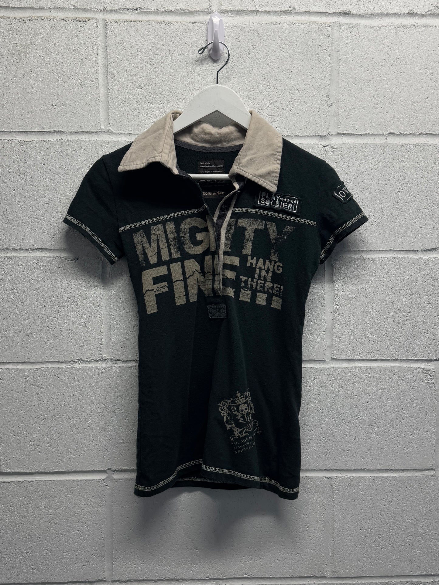 Japanese Brand Heaven & Earth Cropped Polo Shirt [S/M]