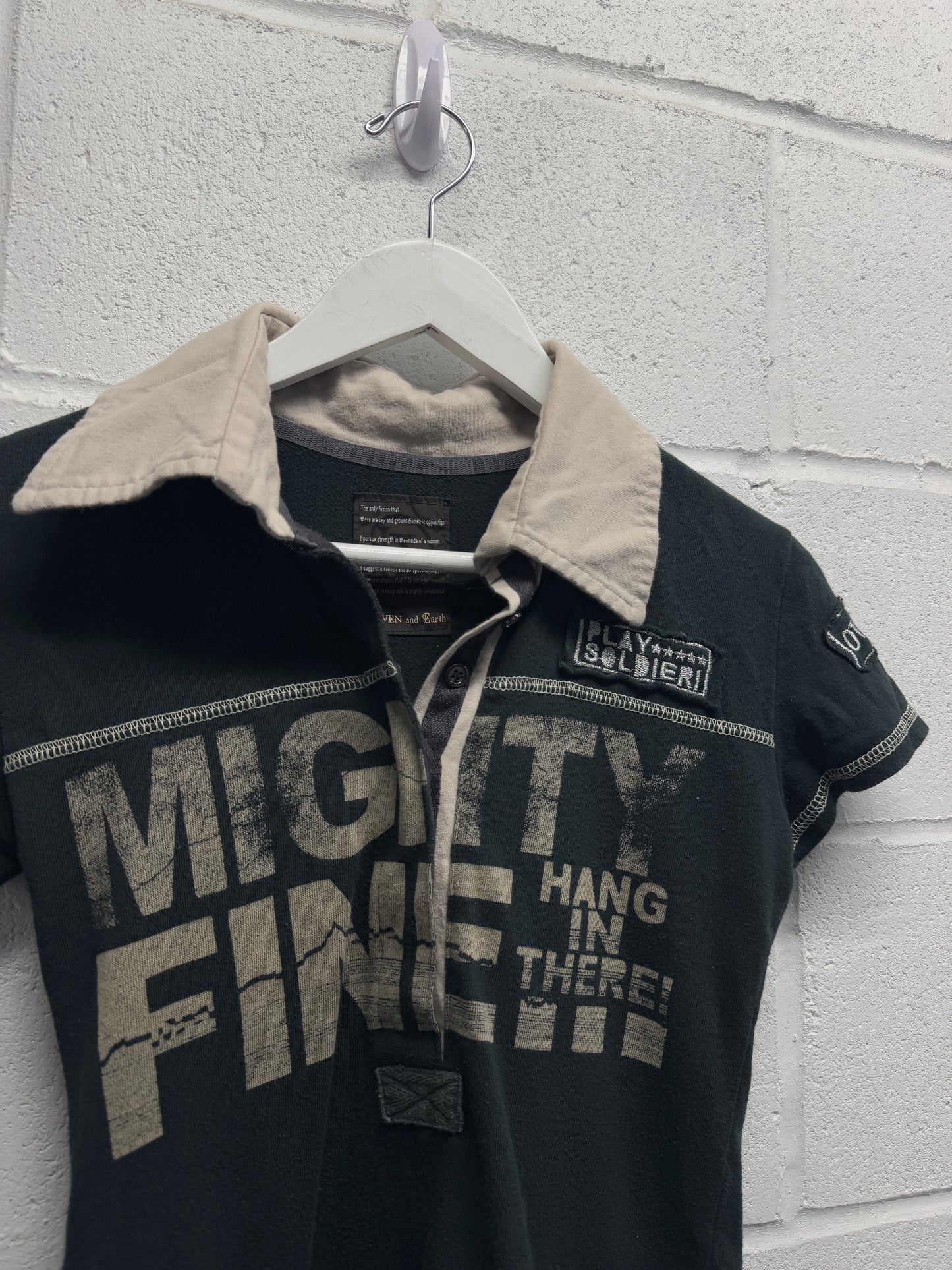 Japanese Brand Heaven & Earth Cropped Polo Shirt [S/M]