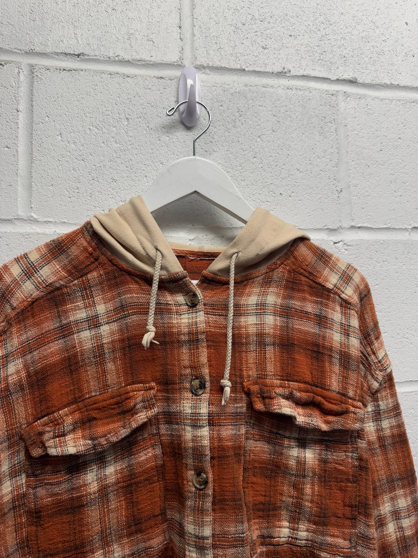 Y2K Hooded Thermal Shirt [S/M]