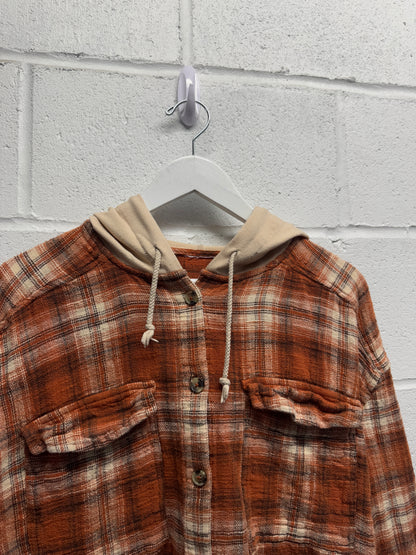 Y2K Hooded Thermal Shirt [S/M]