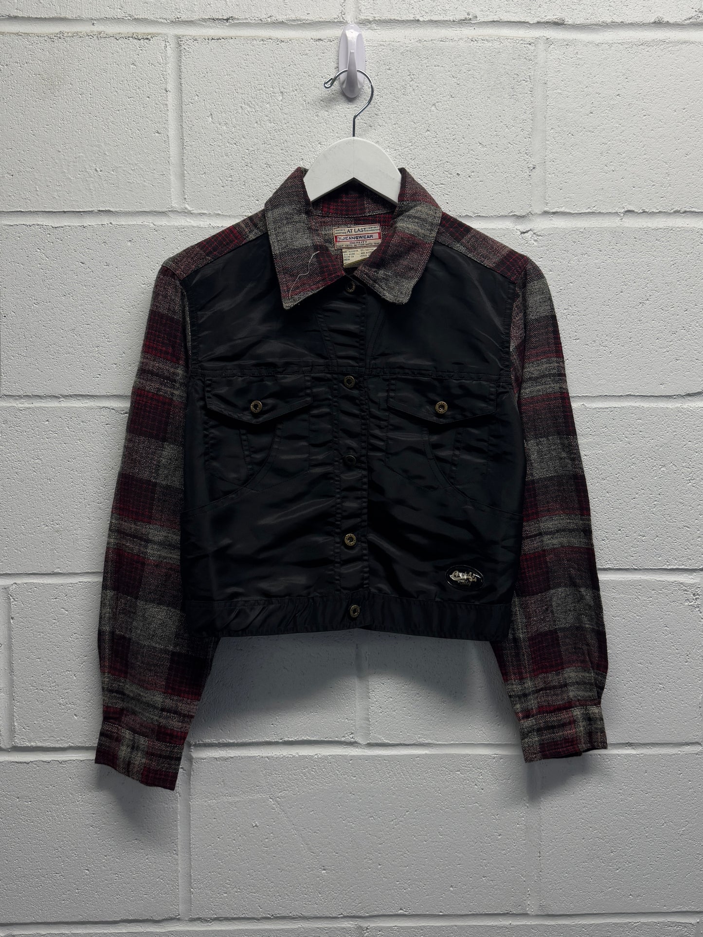 1990s Cropped Plaid Jacket [S]