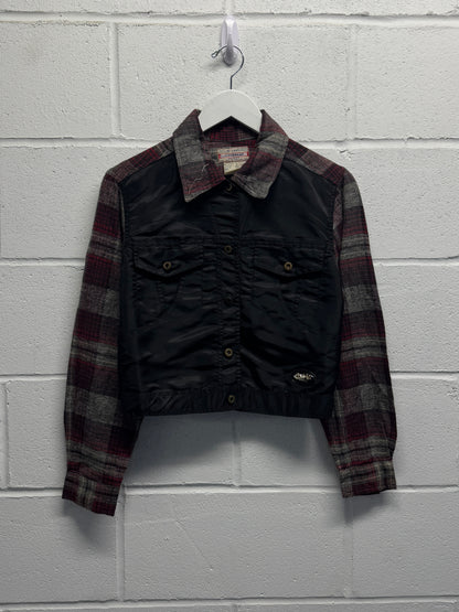1990s Cropped Plaid Jacket [S]
