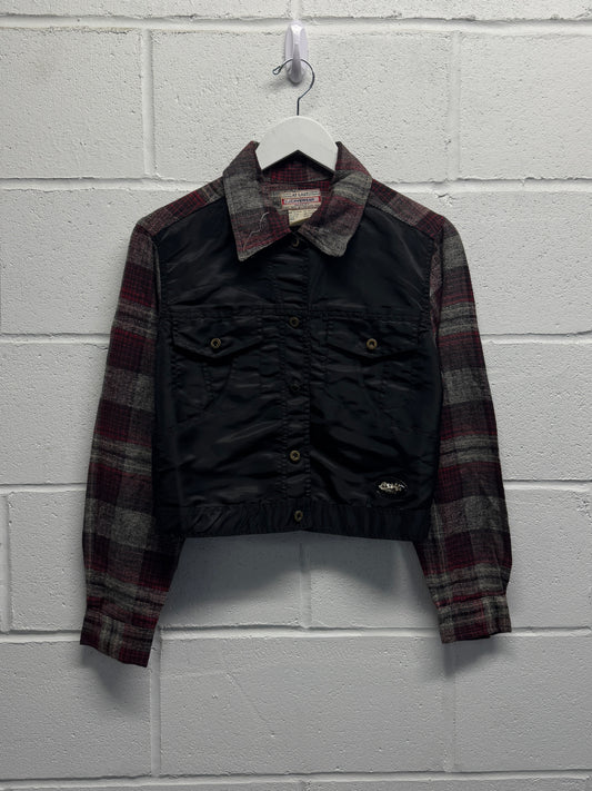 1990s Cropped Plaid Jacket [S]