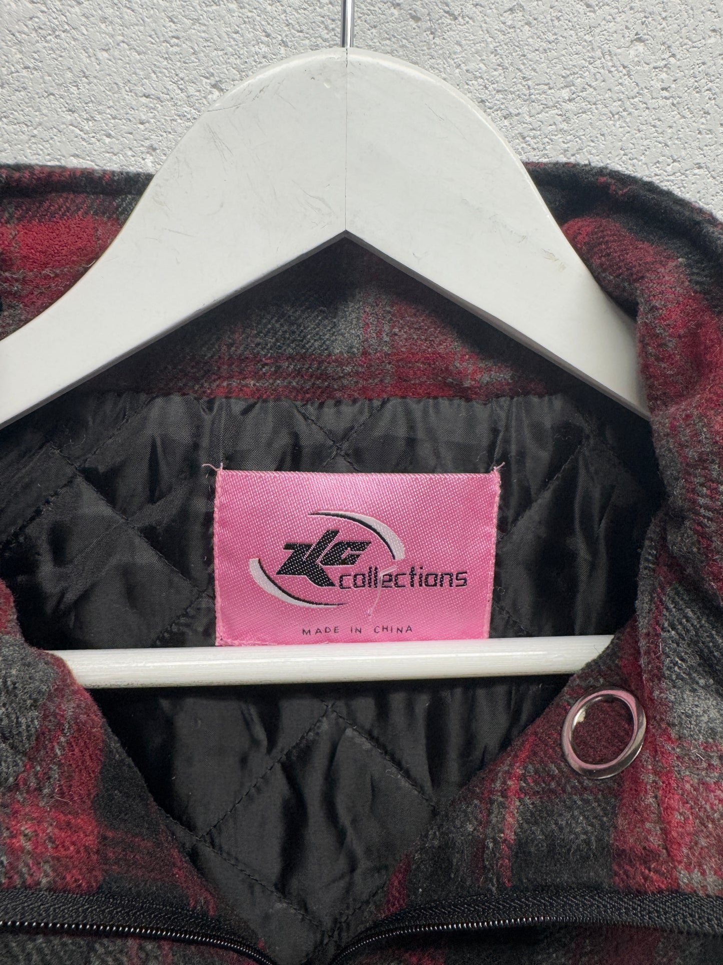 Y2K Plaid Fur Hooded Vest [XS]