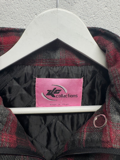 Y2K Plaid Fur Hooded Vest [XS]