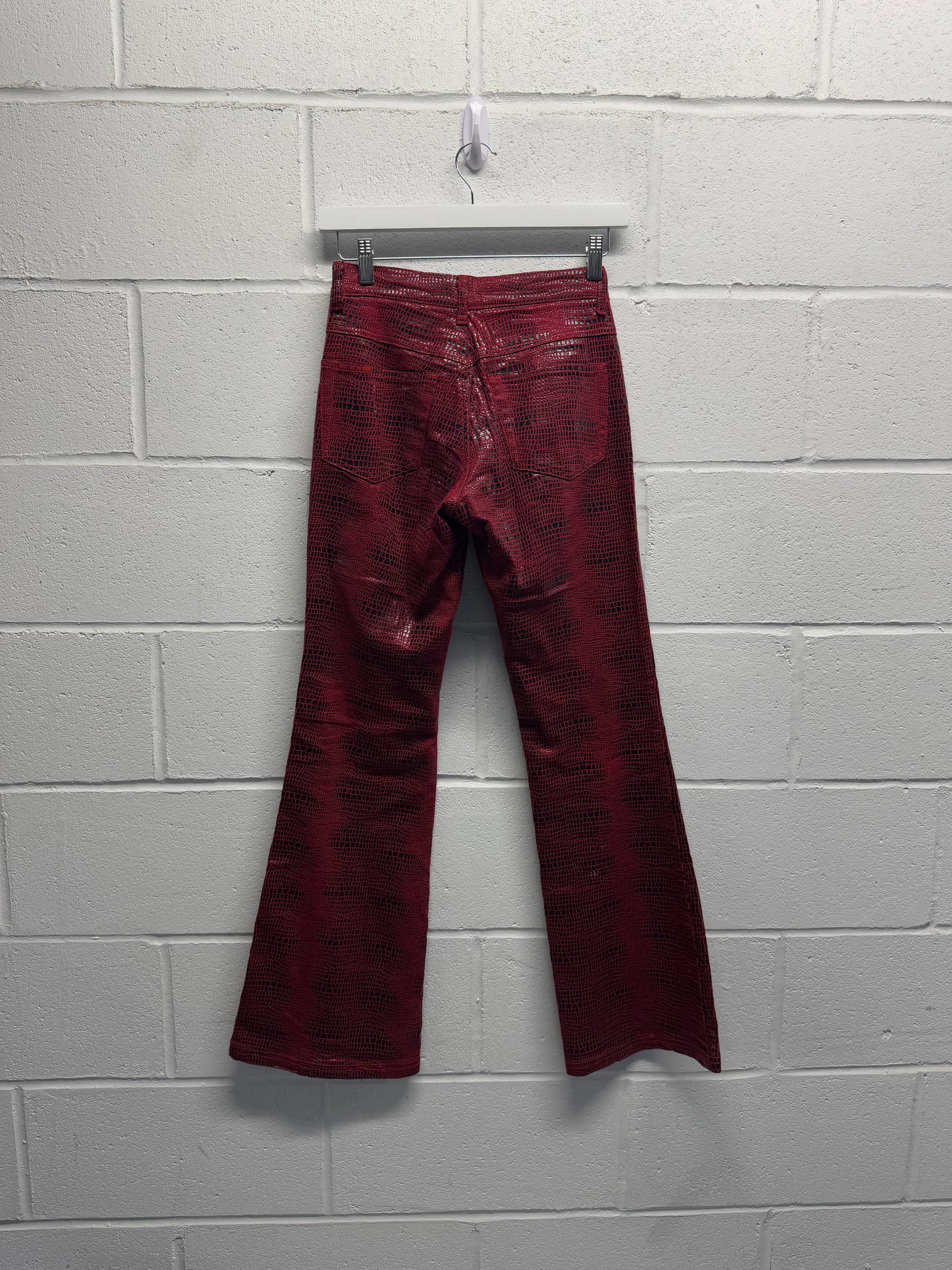 Y2K Red Snakeskin Looking Flares [26"]