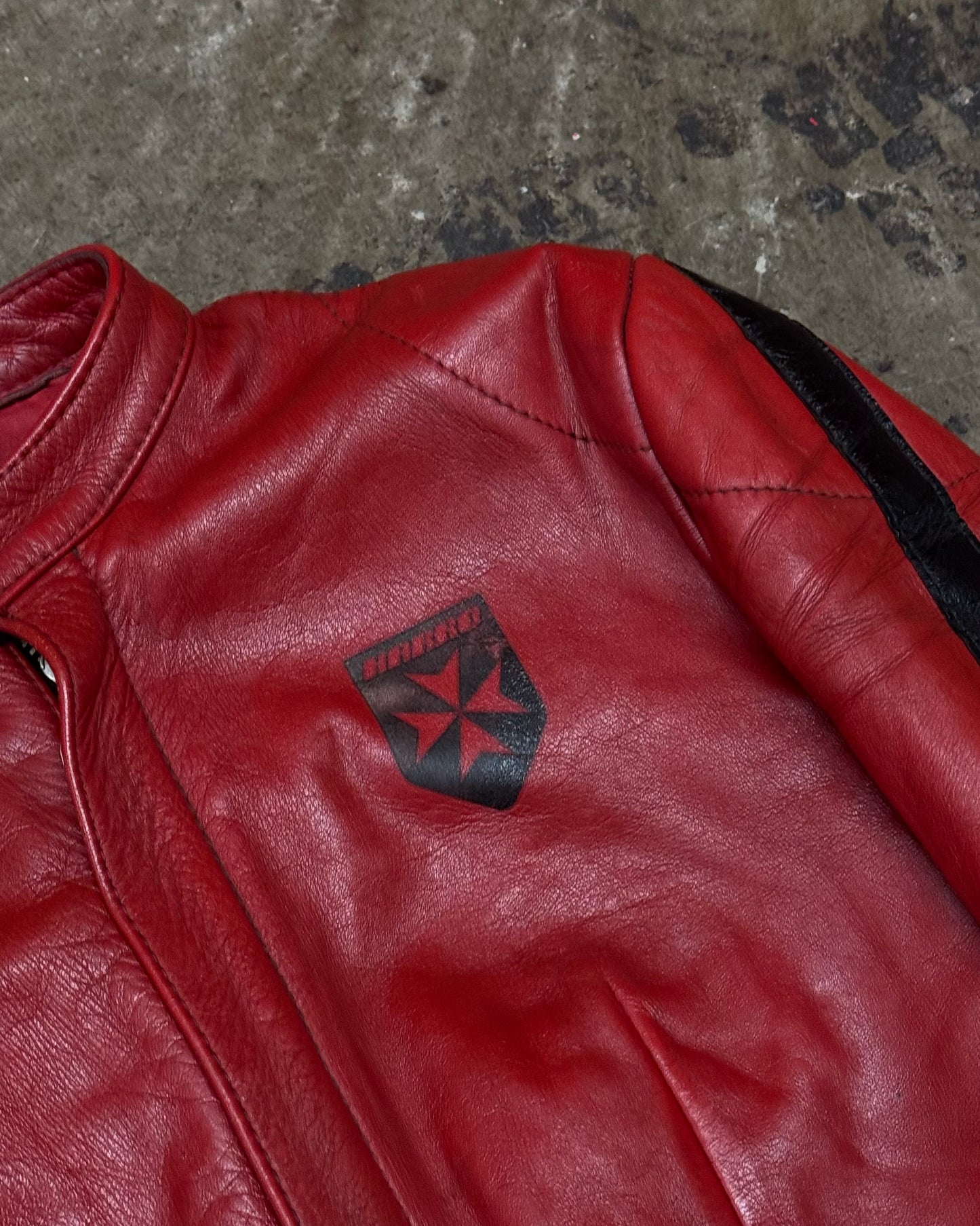 Vintage 1970s Leather Cropped Harro Racing Moto Jacket [M]