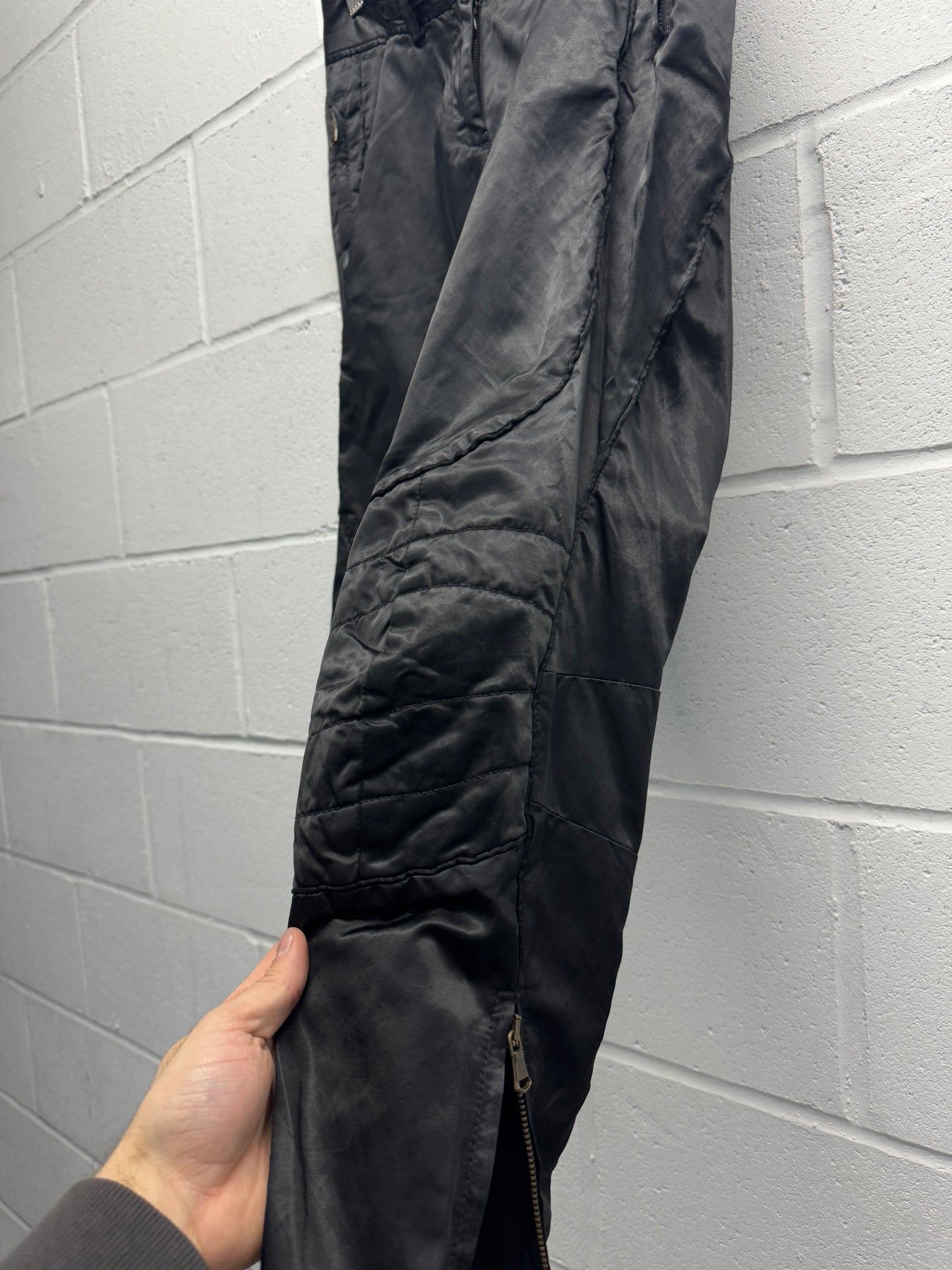 Jean Paul Gaultier Satin Moto Pants [44 , 30"]