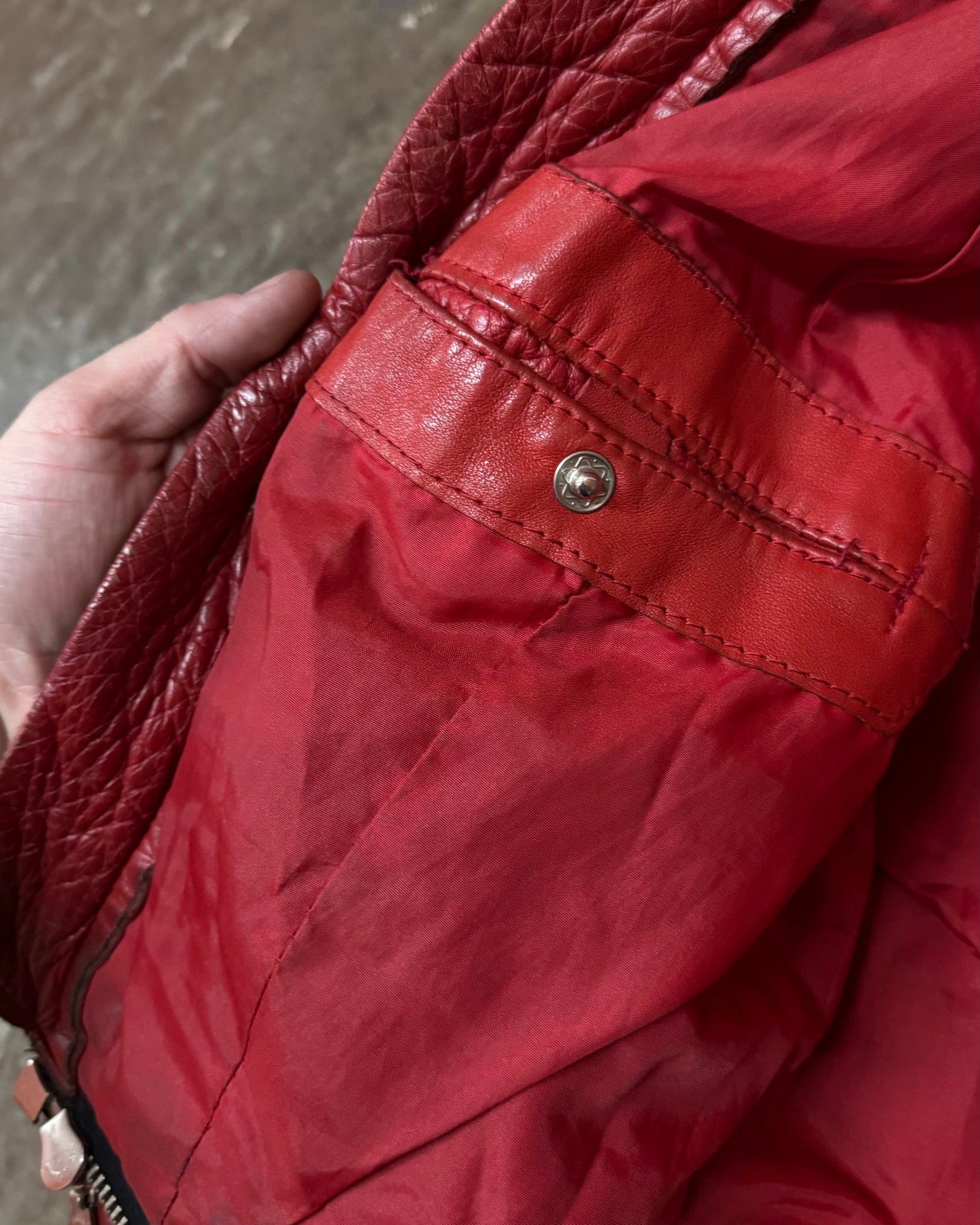 Vintage 1970s Leather Cropped Harro Racing Moto Jacket [M]