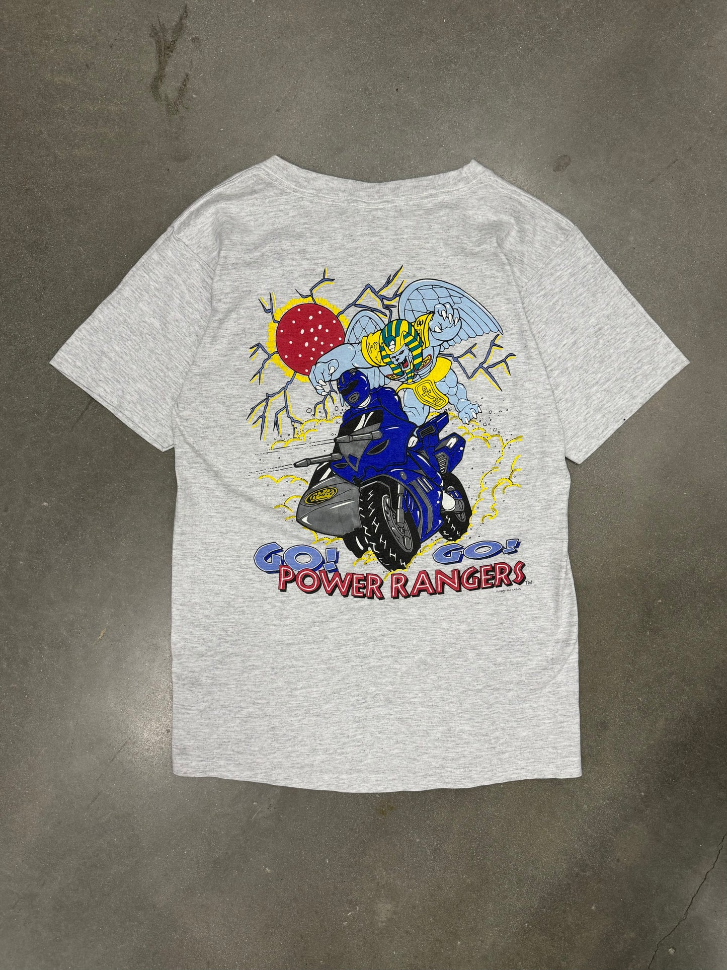 Vintage 1990s Go! Go! Power Rangers Promo T-Shirt [M]