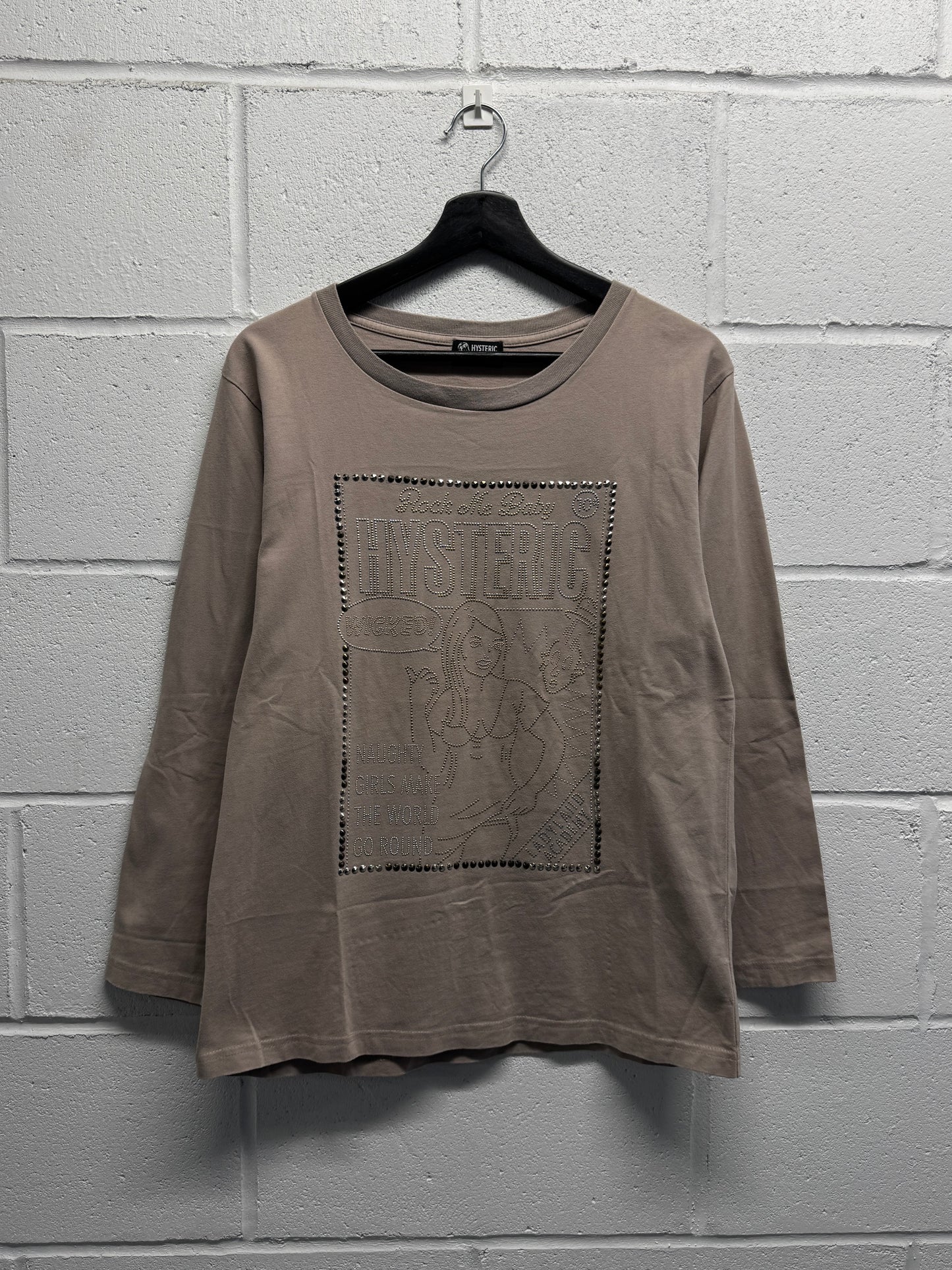 2000s Hysteric Glamour Studded Girl Longsleeve T-Shirt [M]