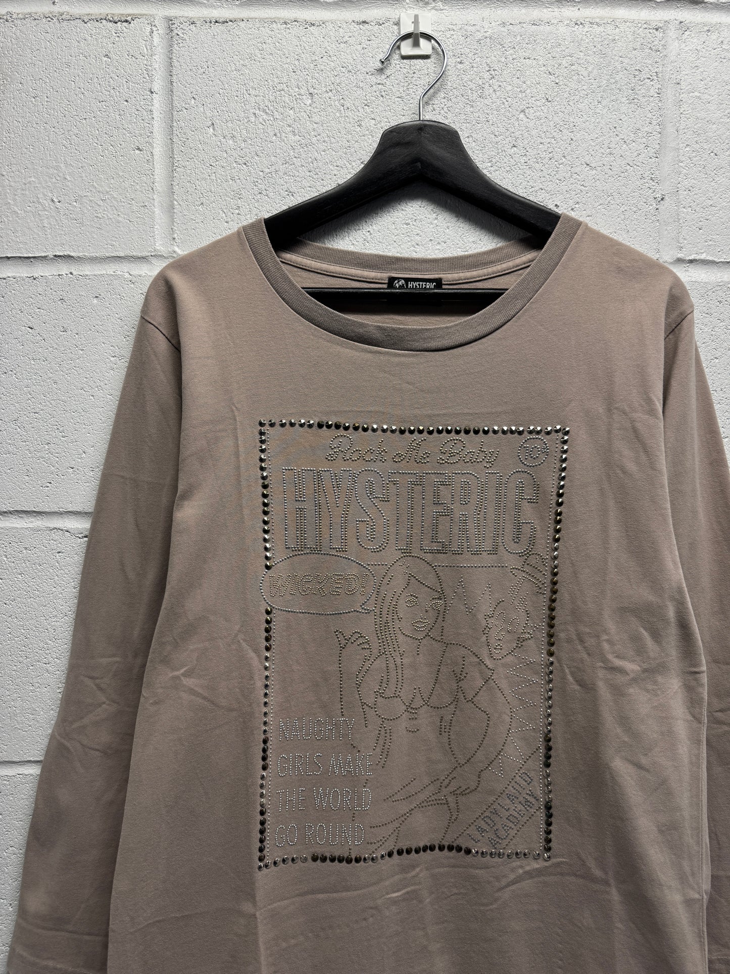 2000s Hysteric Glamour Studded Girl Longsleeve T-Shirt [M]