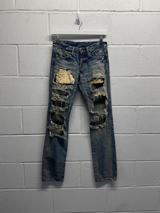 Hysteric Glamour Low Rise Ripped Skinny Jeans [28"]