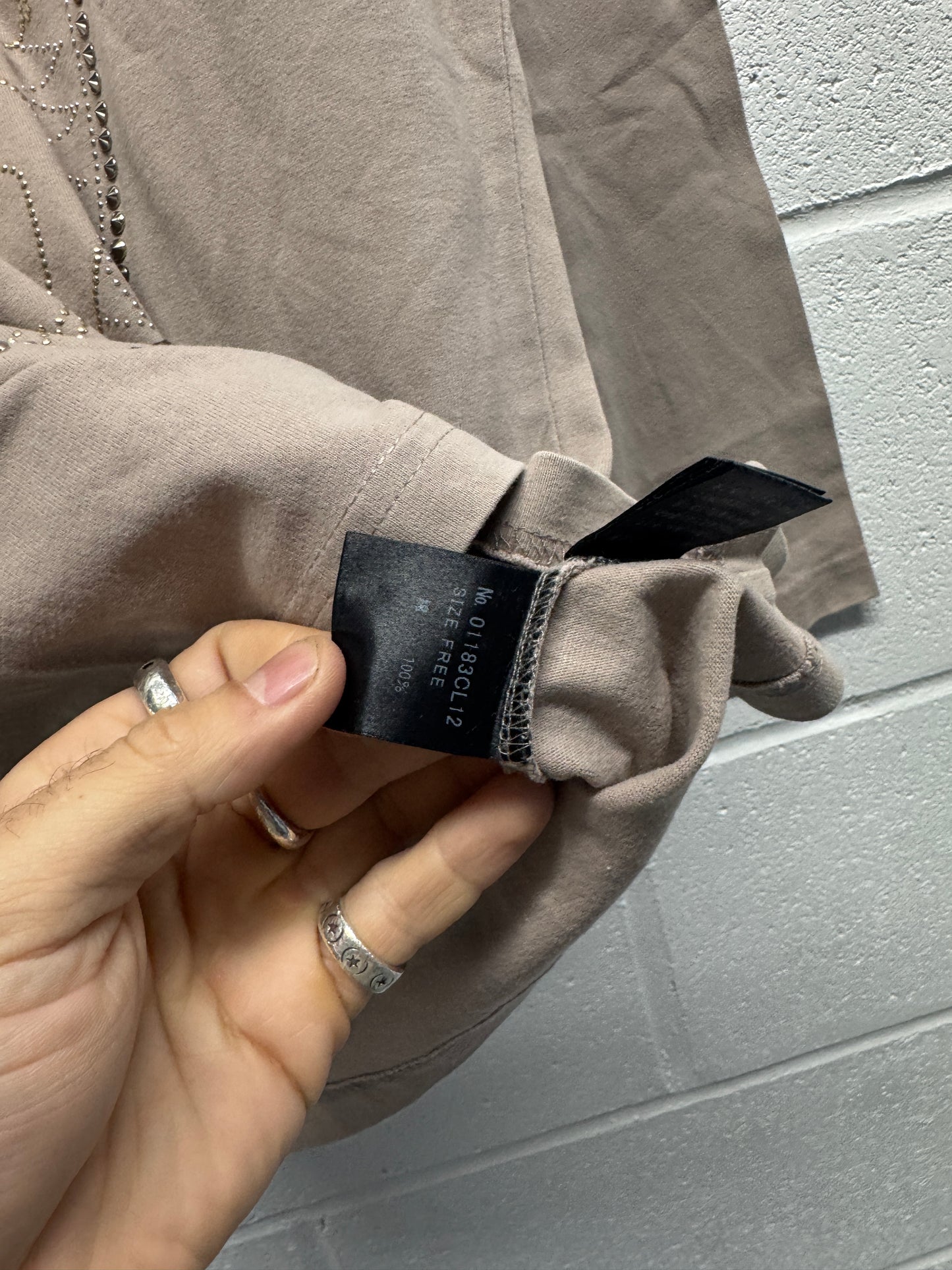 2000s Hysteric Glamour Studded Girl Longsleeve T-Shirt [M]