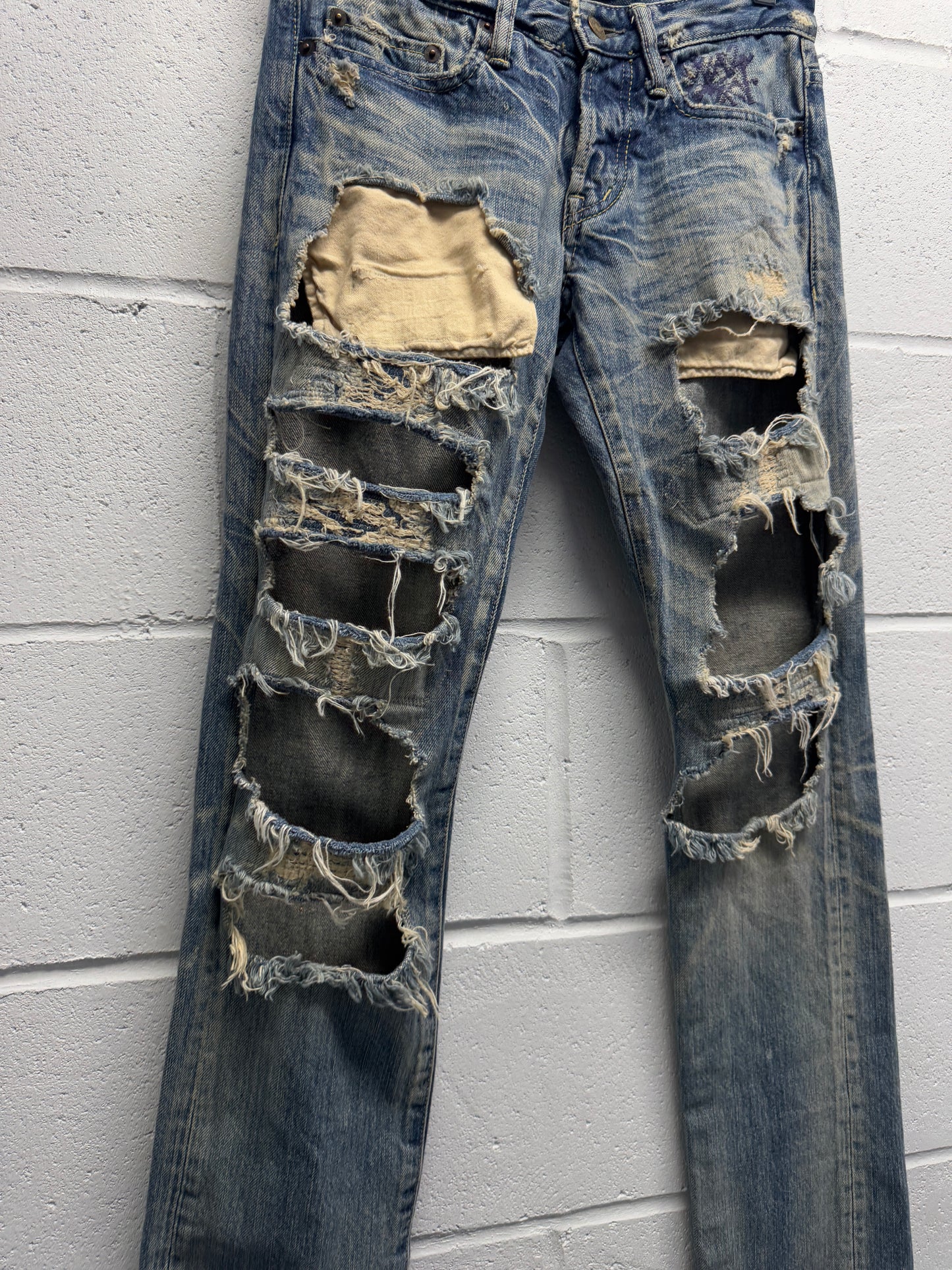 Hysteric Glamour Low Rise Ripped Skinny Jeans [28"]