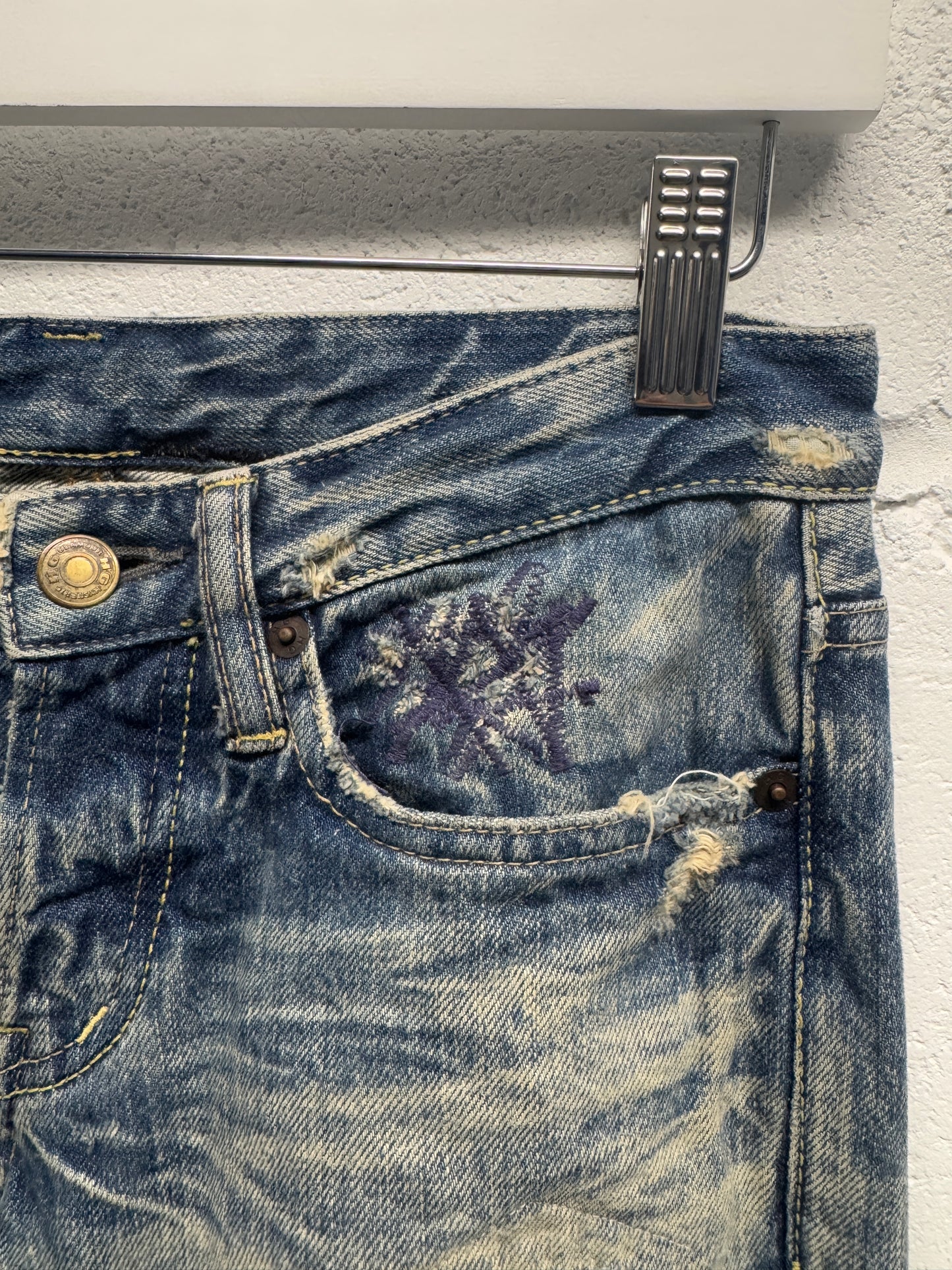 Hysteric Glamour Low Rise Ripped Skinny Jeans [28"]