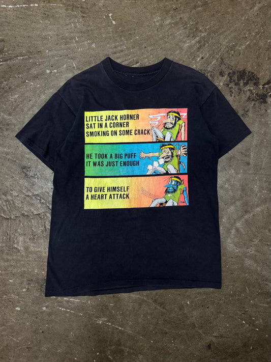 1990s Crack Kills "Little Jack Horner" Drug Warning T-Shirt [L/XL]