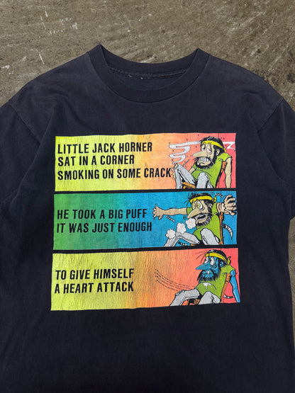 1990s Crack Kills "Little Jack Horner" Drug Warning T-Shirt [L/XL]