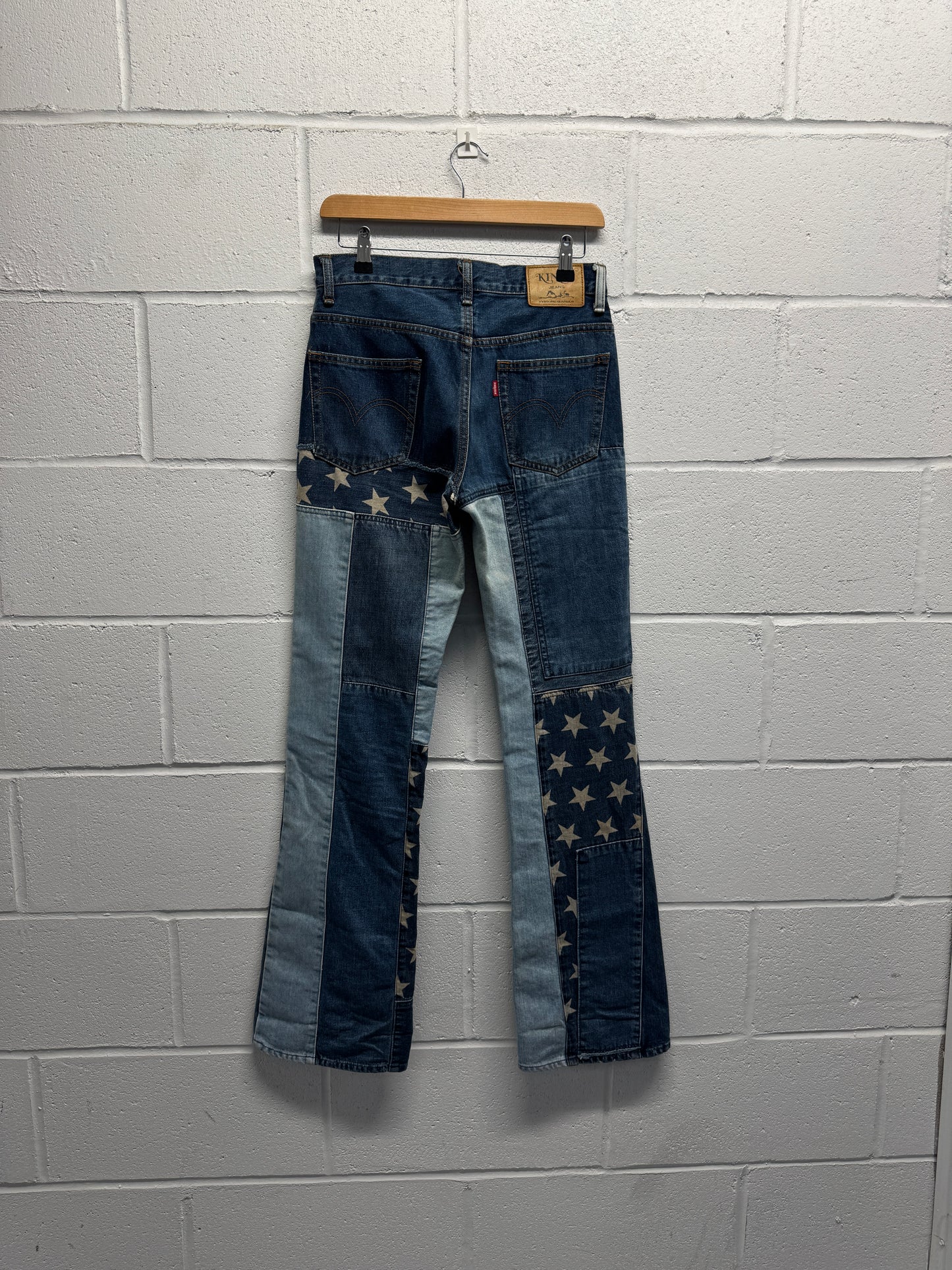 1990s Hysteric Glamour Kinky Jeans Star Patchwork Flares [29"]