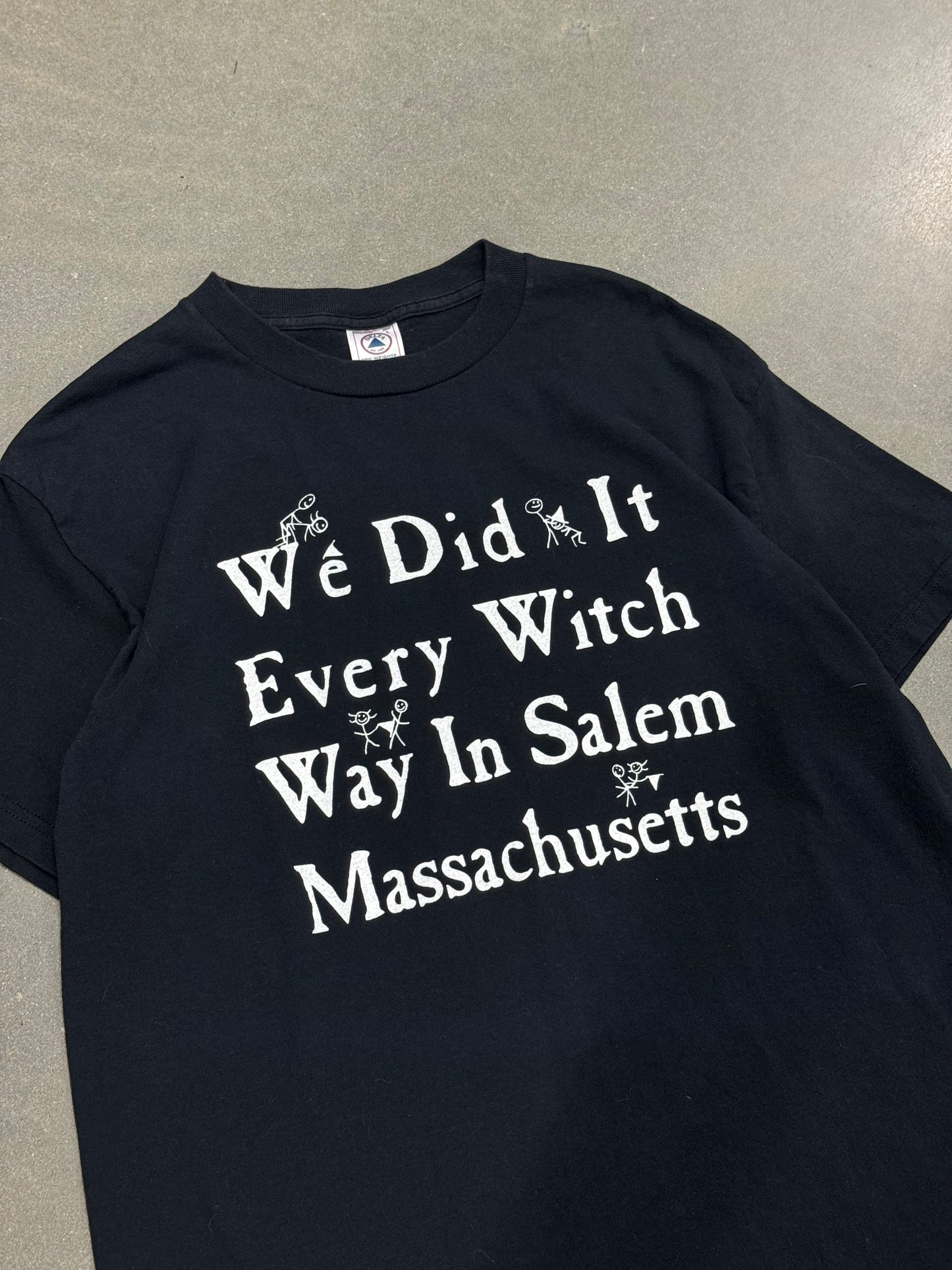 Vintage 1990s "We Did It Every Witch Way In Salem" Sex Parody T-Shirt [L]