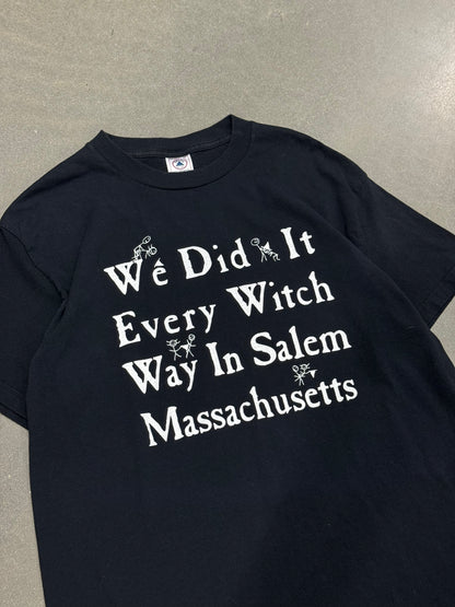 Vintage 1990s "We Did It Every Witch Way In Salem" Sex Parody T-Shirt [L]
