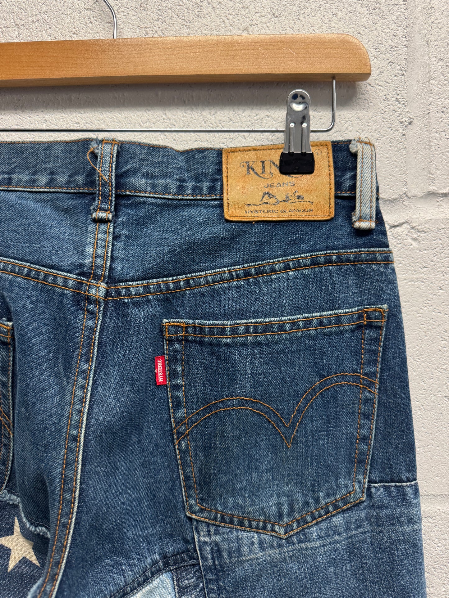 1990s Hysteric Glamour Kinky Jeans Star Patchwork Flares [29"]