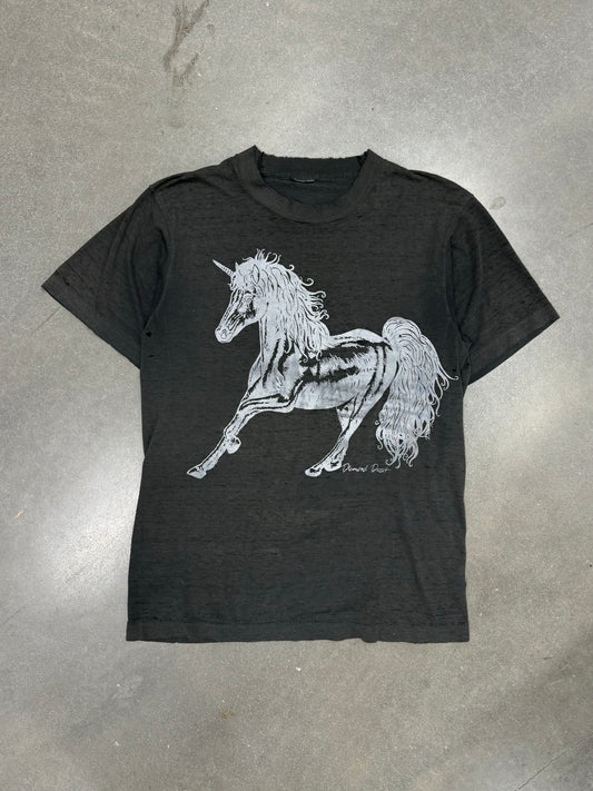 Vintage 1990s Faded Unicorn T-Shirt [L]