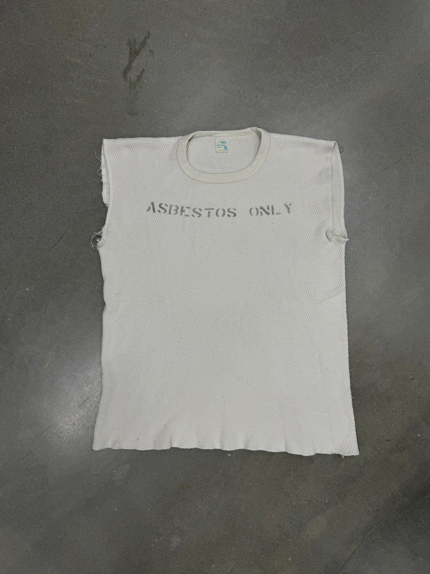 Vintage 1970s Asbestos Thermal Cut-Off Shirt