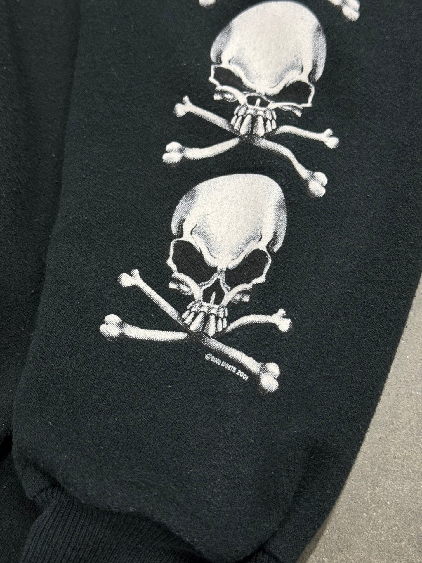 Vintage Y2K Skull Biker Hoodie [XL]