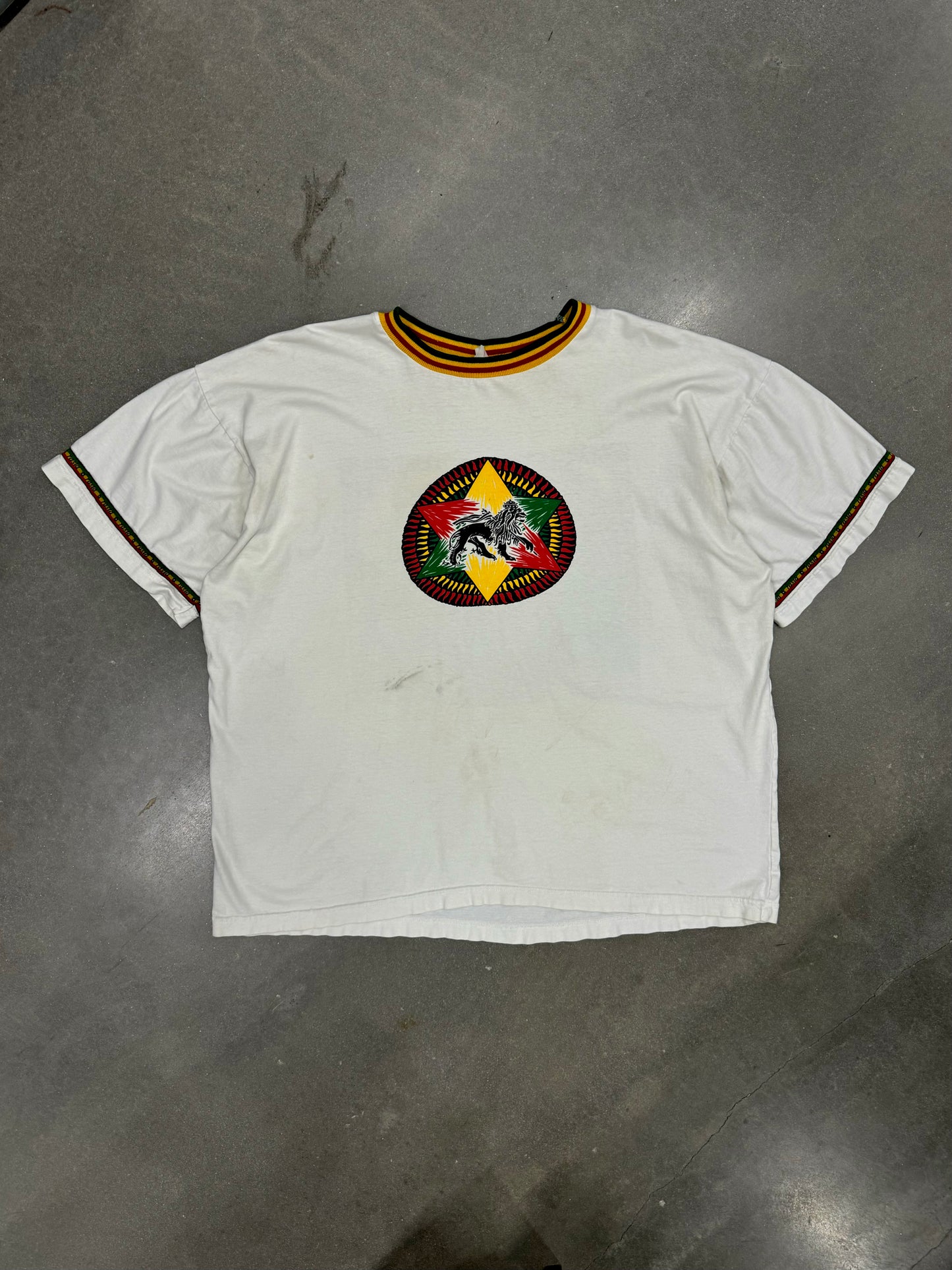 Vintage 1990s Bob Marley Ringer Boxy T-Shirt [L]