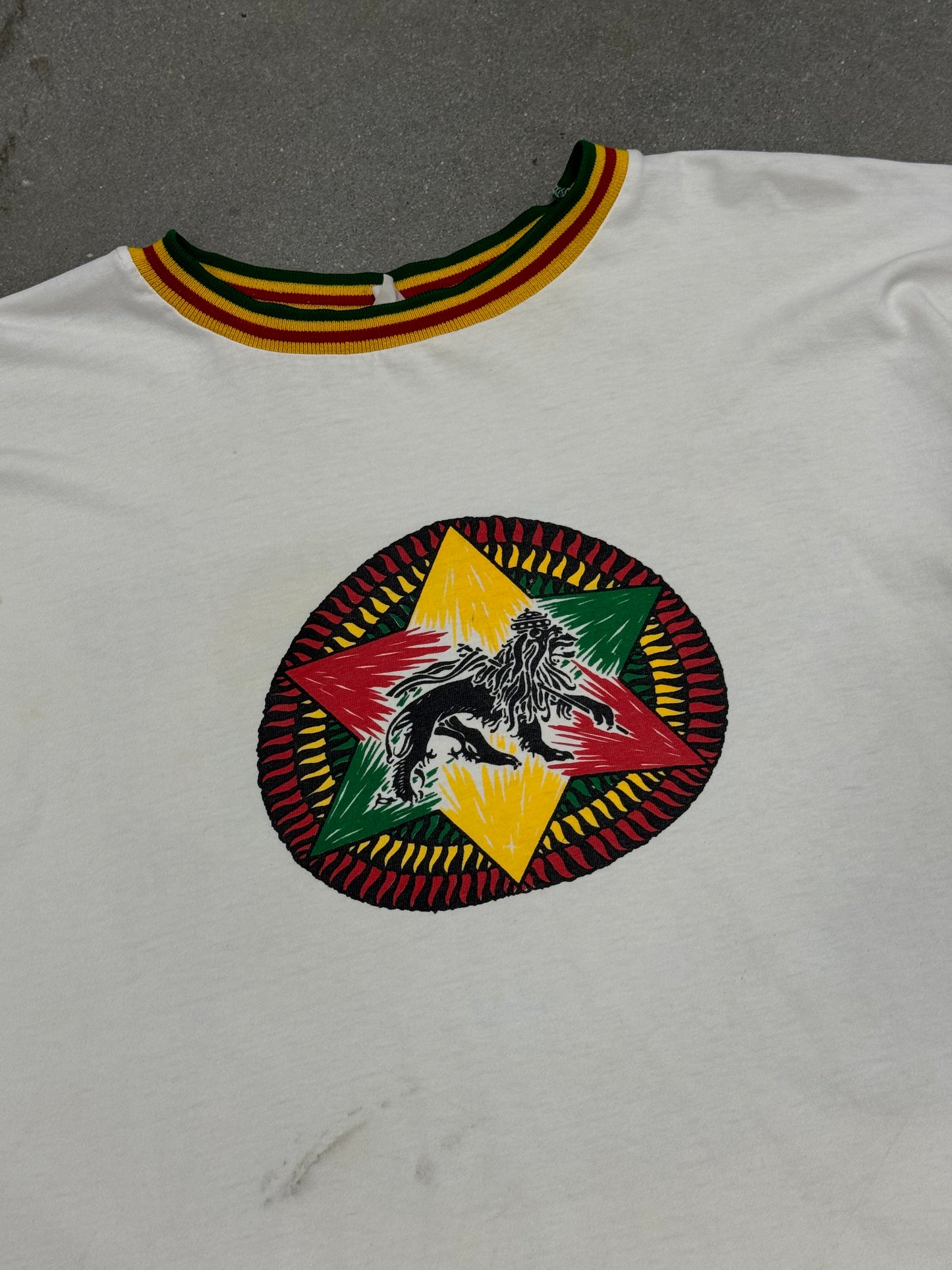 Vintage 1990s Bob Marley Ringer Boxy T-Shirt [L]