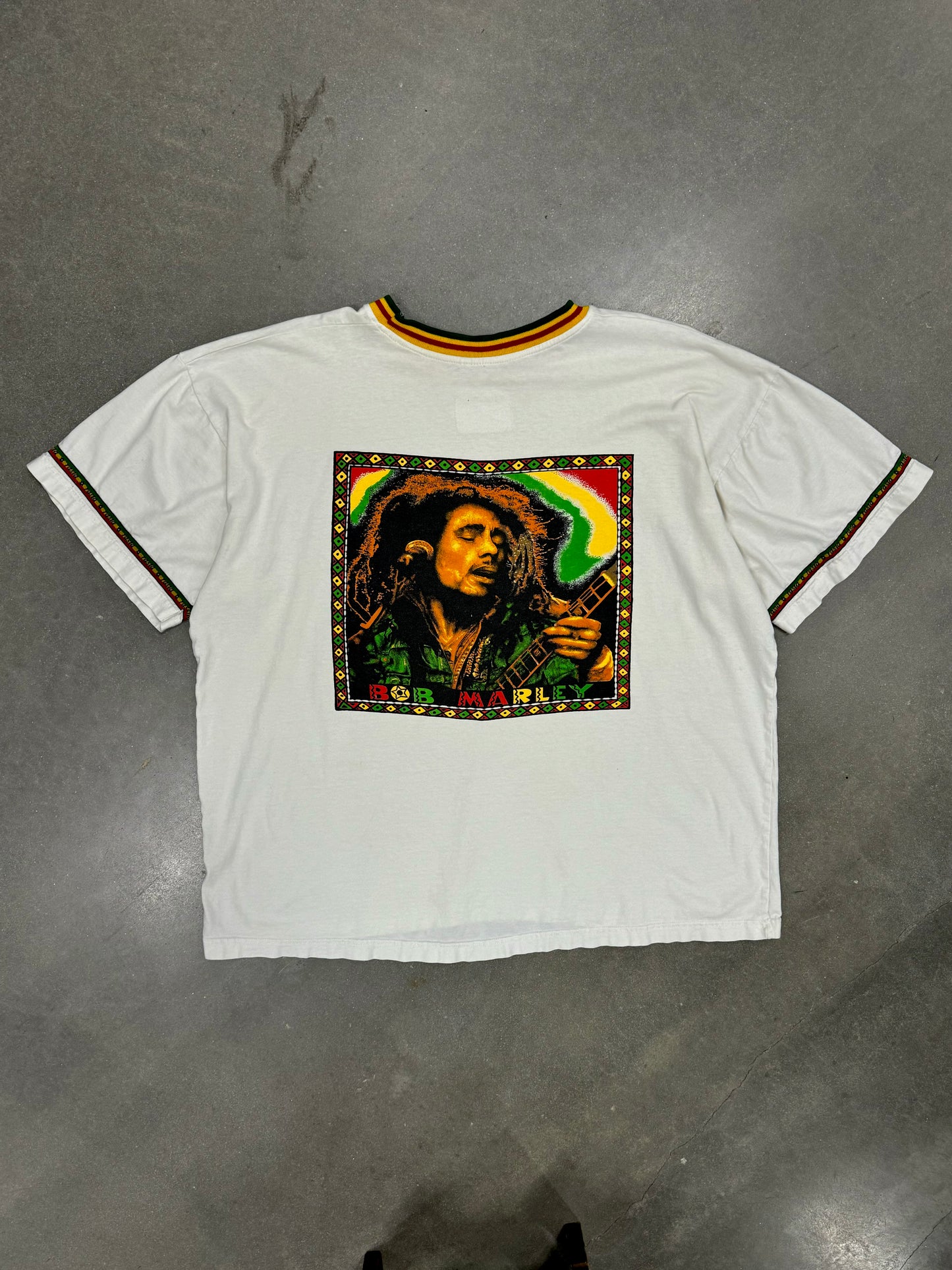 Vintage 1990s Bob Marley Ringer Boxy T-Shirt [L]
