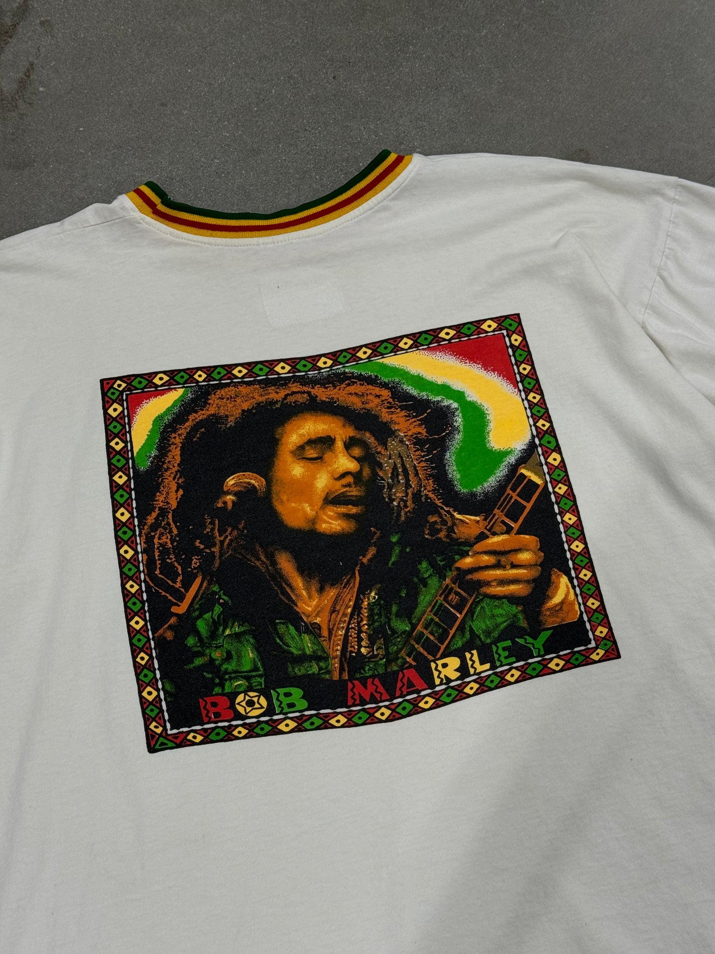 Vintage 1990s Bob Marley Ringer Boxy T-Shirt [L]