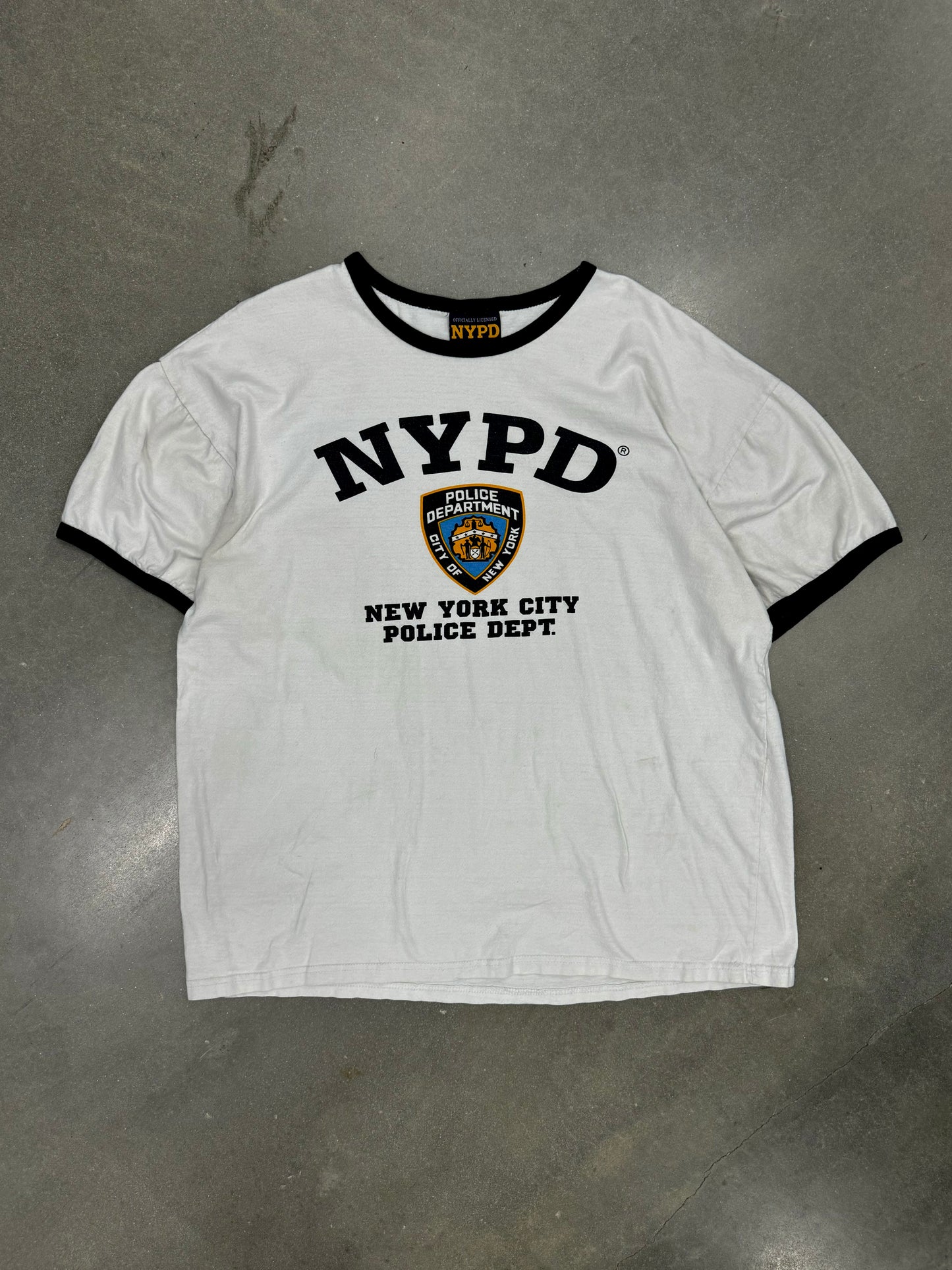 Vintage 1990s NYPD Ringer T-Shirt [XL]