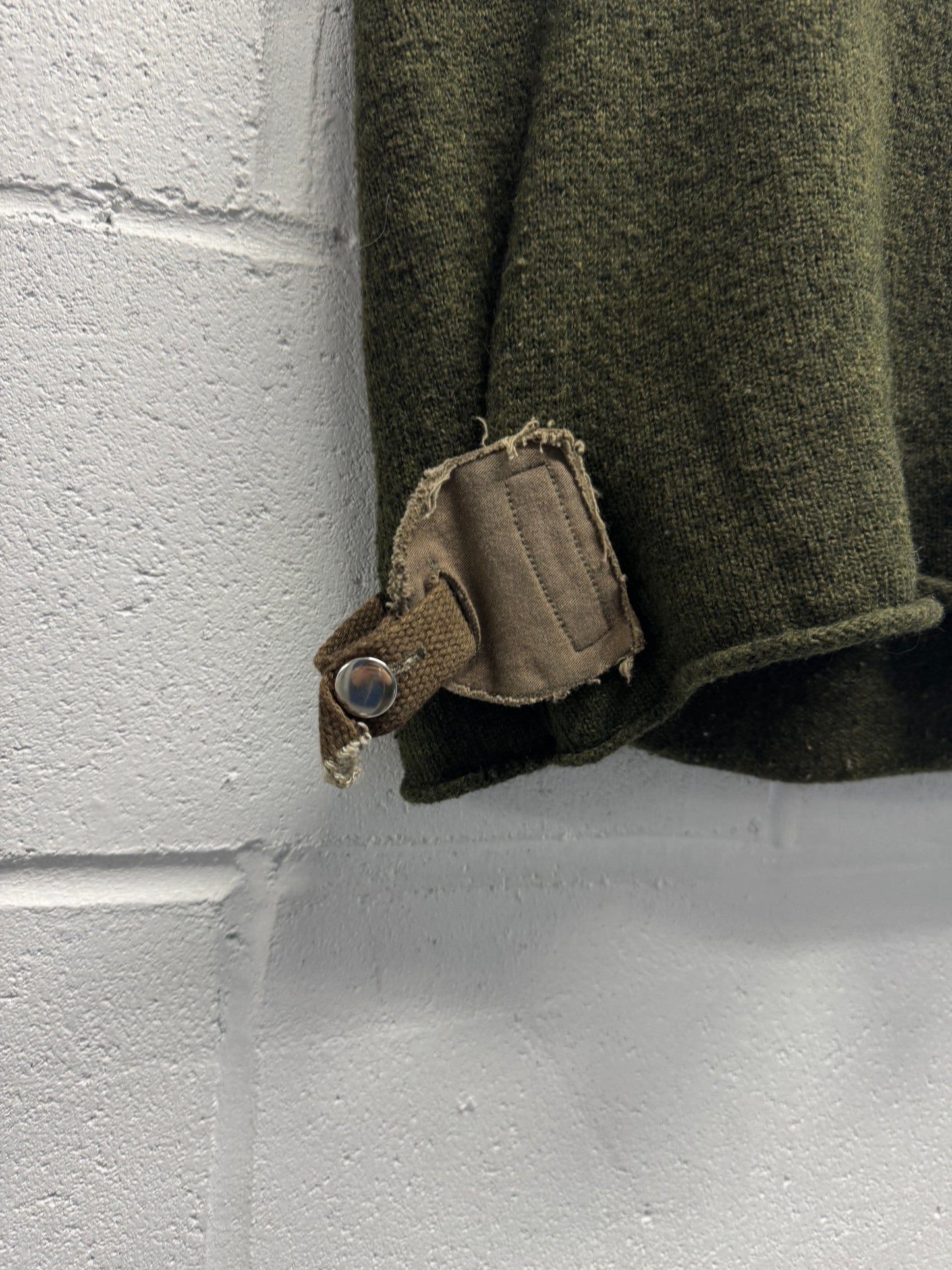 Y2K Diesel Military Wool Cropped Hooded Top [S]