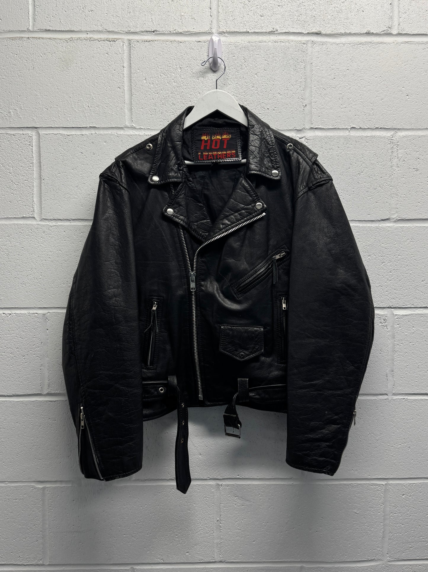 1990s Leather Moto Jacket [L/XL]
