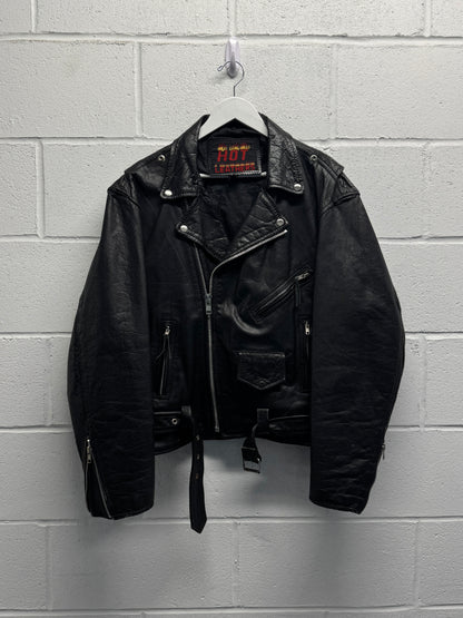 1990s Leather Moto Jacket [L/XL]