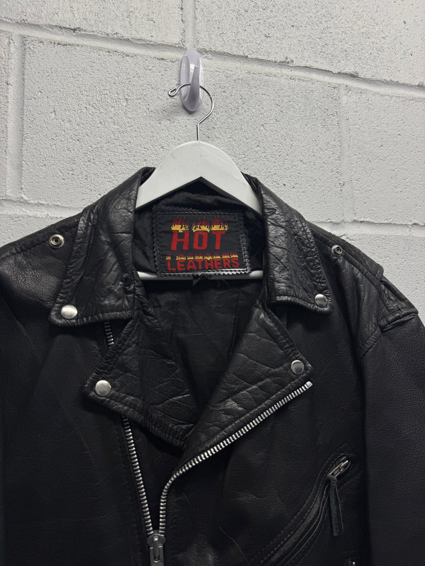1990s Leather Moto Jacket [L/XL]