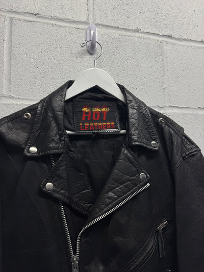 1990s Leather Moto Jacket [L/XL]