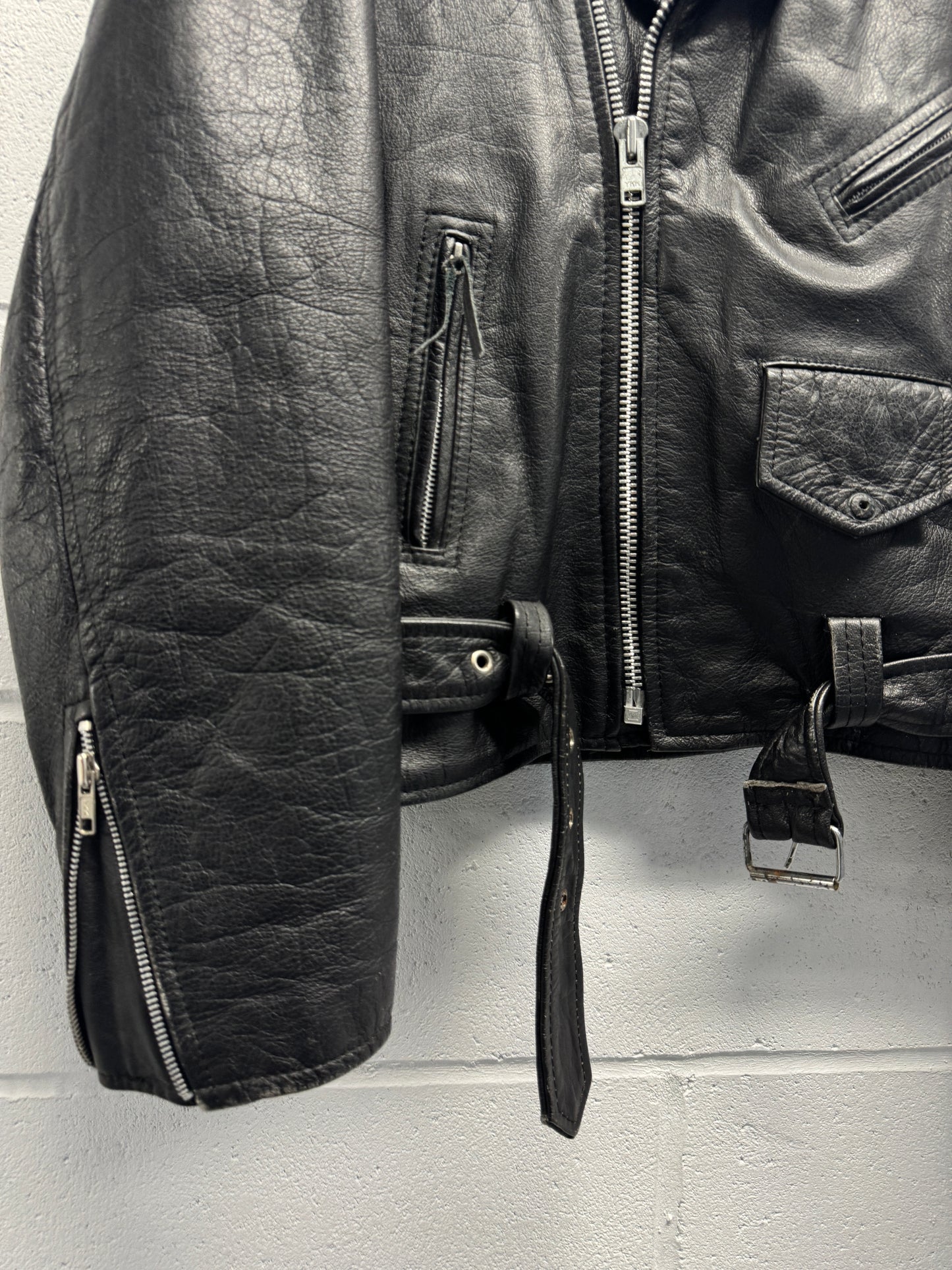1990s Leather Moto Jacket [L/XL]