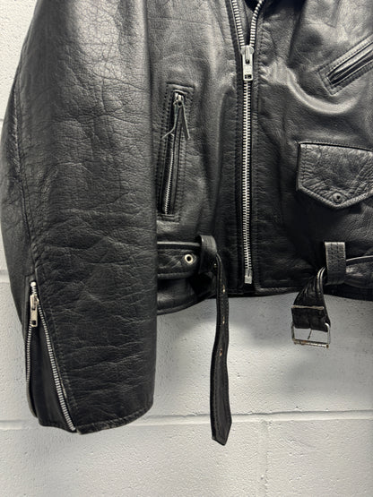 1990s Leather Moto Jacket [L/XL]