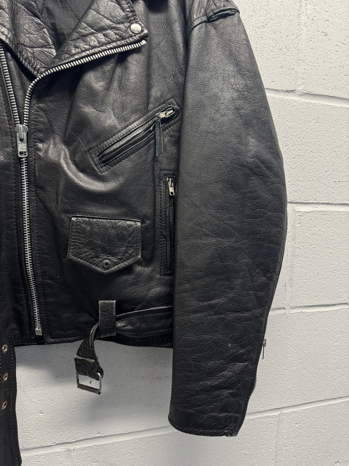 1990s Leather Moto Jacket [L/XL]