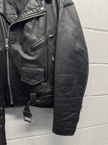 1990s Leather Moto Jacket [L/XL]