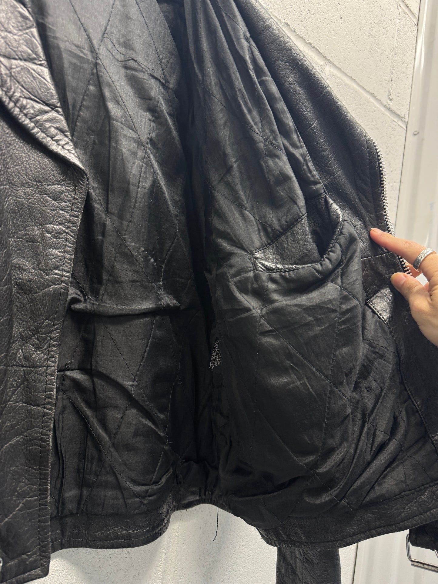 1990s Leather Moto Jacket [L/XL]